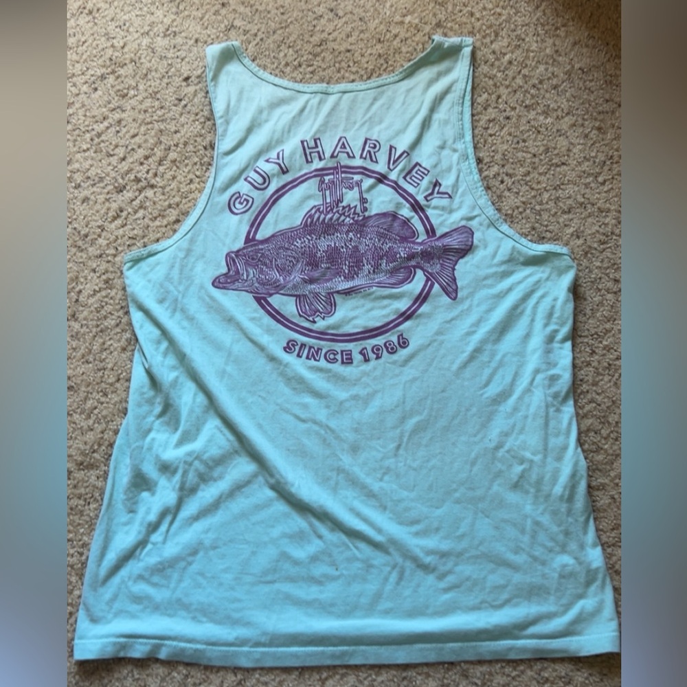 Guy Harvey Aqua Tank with Purple Fish Back Graphic